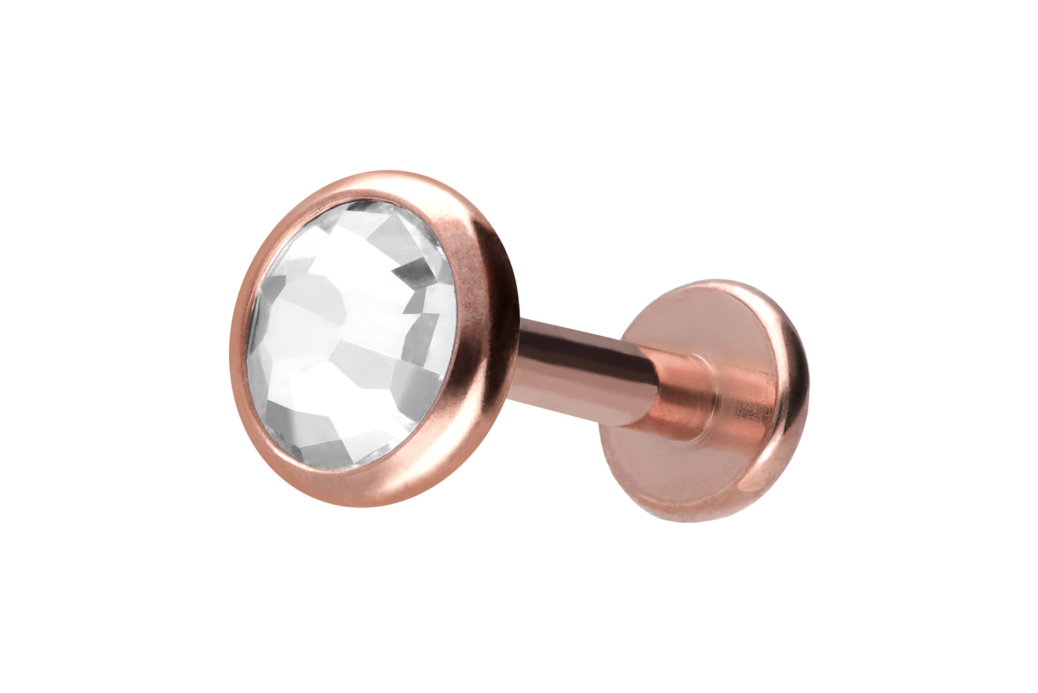 Titan Labret Piercing mit Innengewinde KRISTALLDISC